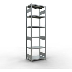 Schulte Lagertechnik Fachbodenregal-Stecksystem MULTIplus 250, Grundregal, Längenriegel, 2500x750x500 mm, 6 Böden, verzinkt