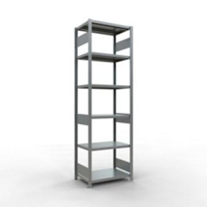 Schulte Lagertechnik Fachbodenregal-Stecksystem MULTIplus 250, Grundregal, Längenriegel, 2500x750x600 mm, 6 Böden, verzinkt