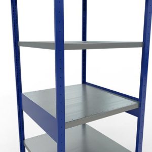 Schulte Lagertechnik Fachbodenregal-Stecksystem MULTIplus 250, Grundregal, Längenriegel, 2500x750x800 mm, 6 Böden, enzianblau/verzinkt