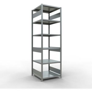 Schulte Lagertechnik Fachbodenregal-Stecksystem MULTIplus 250, Grundregal, Längenriegel, 2500x750x800 mm, 6 Böden, verzinkt