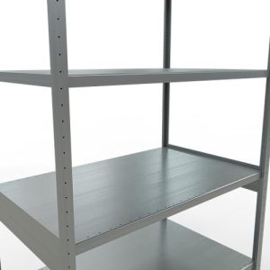 Schulte Lagertechnik Fachbodenregal-Stecksystem MULTIplus 250, Grundregal, Längenriegel, 3000x1300x800 mm, 7 Böden, verzinkt
