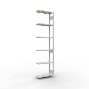 Schulte Lagertechnik Fachbodenregal-Stecksystem MULTIplus 250, Grundregal, Längenriegel, 3000x750x300 mm, 7 Böden, lichtgrau