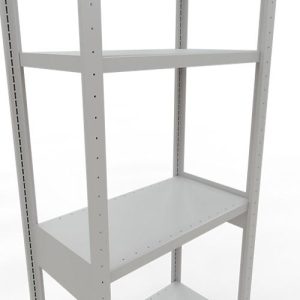 Schulte Lagertechnik Fachbodenregal-Stecksystem MULTIplus 250, Grundregal, Längenriegel, 3000x750x400 mm, 7 Böden, lichtgrau