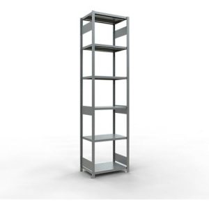 Schulte Lagertechnik Fachbodenregal-Stecksystem MULTIplus 250, Grundregal, Längenriegel, 3000x750x500 mm, 7 Böden, verzinkt