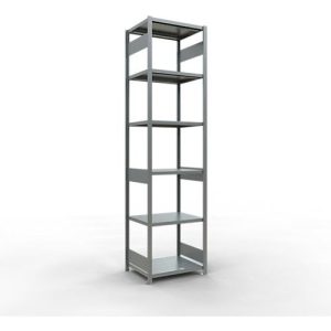 Schulte Lagertechnik Fachbodenregal-Stecksystem MULTIplus 250, Grundregal, Längenriegel, 3000x750x600 mm, 7 Böden, verzinkt