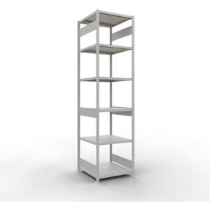 Schulte Lagertechnik Fachbodenregal-Stecksystem MULTIplus 250, Grundregal, Längenriegel, 3000x750x800 mm, 7 Böden, lichtgrau