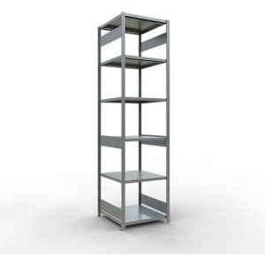 Schulte Lagertechnik Fachbodenregal-Stecksystem MULTIplus 250, Grundregal, Längenriegel, 3000x750x800 mm, 7 Böden, verzinkt