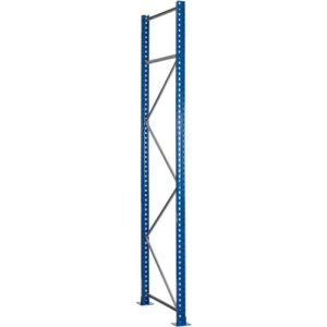 Schulte Lagertechnik Palettenregal-Ständerrahmen S635-B20, unmontiert, T 1100 x H 2000 mm, Stützenbreite 100 mm, blau/verzinkt