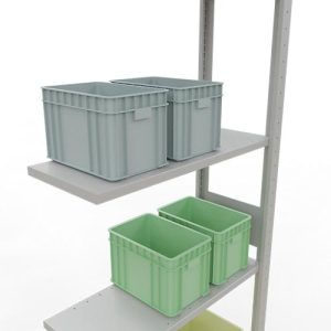 SCHULTE Lagertechnik – Stecks.Anbaur. mit Längenriegel – 3000x750x300 mm, Typ 150 kg