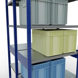 SCHULTE Lagertechnik – Stecks.Doppelgrundr. Typ 250 kg – 2500x1000x2x600 mm, 12 Böden