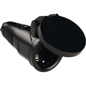 Schutzkontaktkupplung 10-/16 A 250 V schwarz IP44