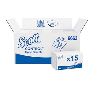 Scott®-Performence Handtücher Interfold 6663, V-Faltung, 15 Packungen á 212 Papierhandtücher, insges. 3180 Tücher, weiß Scott®-Performence Handtücher Interfold 6663, V-Faltung, 15 Packungen á 212 Papierhandtücher, insges. 3180 Tücher, weiß
