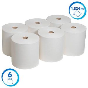 Scott® Rollenpapiertücher 6667, reißfest, 1-lagig, 6 Rollen á 304 m, weiß