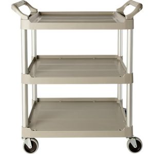 Servicewagen Rubbermaid Utility Cart, 3 Etagen, bis 90 kg, offene Ausführung, platin