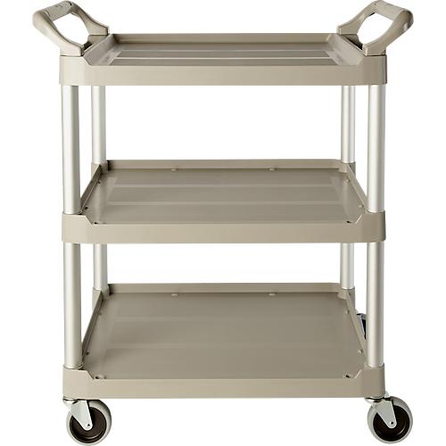 Servicewagen Rubbermaid Utility Cart, 3 Etagen, bis 90 kg, offene Ausführung, platin