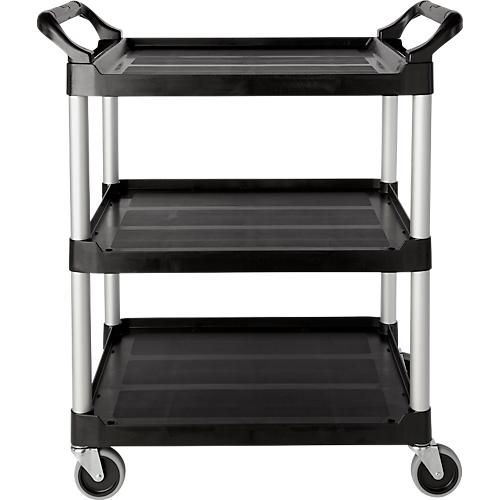 Servicewagen Rubbermaid Utility Cart, 3 Etagen, bis 90 kg, offene Ausführung, schwarz
