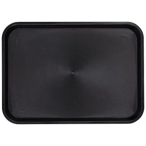 Serviertablett Esmeyer® OHIO, Kunststoff, gummierte Oberfläche, stapelbar, spülmaschinengeeignet, B 415 x T 305 x H 20 mm, Kunststoff, schwarz