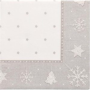 Servietten Papstar ‚ROYAL Collection‘, 20 Stück, 1/4-Falz, 400 x 400 mm, silber
