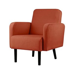Sessel easyChair® by Paperflow LISBOA, Stoffbezug rostfarben, Fußgestell schwarz, B 710 x T 815 x H 830 mm