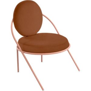 Sessel Meet by Paperflow Saturne, B 700 x T 730 x H 880 mm, Kunstleder, Rosa/Rost