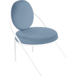Sessel Meet by Paperflow Saturne, B 700 x T 730 x H 880 mm, Kunstleder, Weiß/Blau