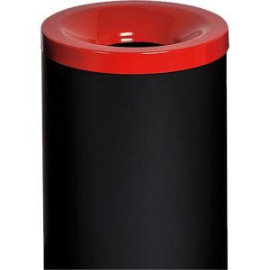 Sicherheitsabfallbehälter Grisu Color, 50L, schwarz/rot