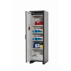 Sicherheitsschrank Typ 30 asecos Q-CLASSIC-30, Flügeltür, Anschlag links, Front Resedagrün, B 564 x T 620 x H 1947 mm
