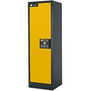 Sicherheitsschrank Typ 90 Asecos Q-CLASSIC-90 asecos, B 600 mm, Tür links, 3 Böden, sicherheitsgelb