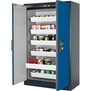 Sicherheitsschrank Typ 90 Asecos Q-CLASSIC-90, B 1200 mm, 6 Auszüge, enzianblau