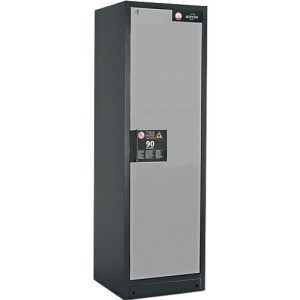 Sicherheitsschrank Typ 90 Asecos Q-CLASSIC-90, B 600 mm, Tür rechts, 6 Auszüge, asecos Silber