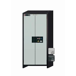 Sicherheitsschrank Typ 90 asecos Q-CLASSIC-90, Flügeltüren, Front Lichtgrau, B 893 x T 615 x H 1953 mm