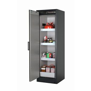 Sicherheitsschrank Typ 90 asecos Q-PEGASUS-90, Flügeltür mit Schließ-Automatik, Anschlag links, Front asecos Silber, B 599 x T 615 x H 1953 mm