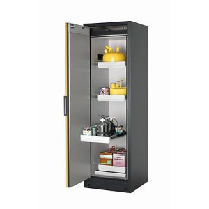 Sicherheitsschrank Typ 90 asecos Q-PEGASUS-90, Flügeltür mit Schließ-Automatik, Anschlag links, Front Sicherheitsgelb, B 599 x T 615 x H 1953 mm