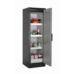 Sicherheitsschrank Typ 90 asecos Q-PEGASUS-90, Flügeltür mit Schließ-Automatik, Anschlag rechts, Front asecos Silber, B 599 x T 615 x H 1953 mm