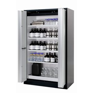 Sicherheitsschrank Typ 90 asecos Q-PHOENIX-90, Falttüren, Front Lichtgrau, B 1193 x T 615 x H 1953 mm