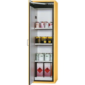 Sicherheitsschrank Typ 90 asecos S-CLASSIC-90, Flügeltür mit Türfeststellanlage, B 596 x T 616 x H 1968 mm, sicherheitsgelb RAL 1004