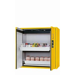 Sicherheitsschrank Typ 90 asecos S-PEGASUS-90, Flügeltüren mit Schließ-Automatik, Einhandbedienung, Front Sicherheitsgelb, B 1196 x T 616 x H 1298 mm
