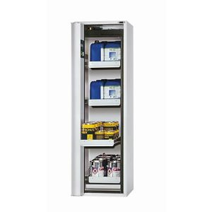 Sicherheitsschrank Typ 90 asecos S-PHOENIX touchless-90, vollautom. Sensor-Falttür, Anschlag links, Front Lichtgrau, B 596 x T 616 x H 1968 mm