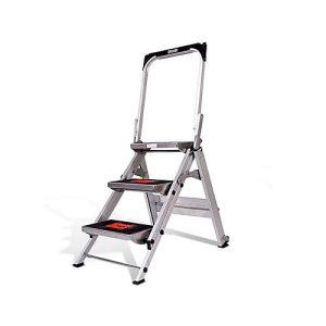 Sicherheitstreppe, mit Bügel, Aluminium, 3 Stufen