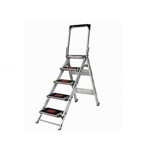 Sicherheitstreppe, mit Bügel, Aluminium, 5 Stufen