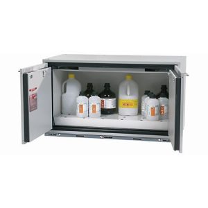 Sicherheitsunterbauschrank Typ 30 asecos UB-T-30, Flügeltüren, Front Lichtgrau, B 1102 x T 574 x H 600 mm