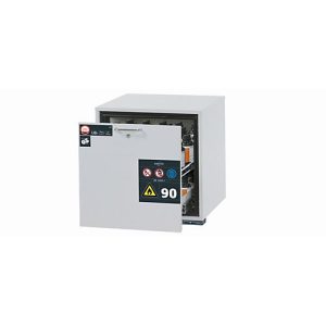 Sicherheitsunterbauschrank Typ 90 asecos UB-S-90, Schublade, Front Lichtgrau, B 593 x T 574 x H 600 mm