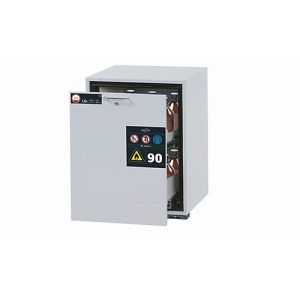 Sicherheitsunterbauschrank Typ 90 asecos UB-S-90, Schublade, Front Lichtgrau, B 593 x T 600 x H 800 mm