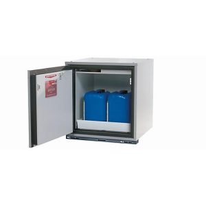 Sicherheitsunterbauschrank Typ 90 asecos UB-T-90, Flügeltür, Anschlag links, Front Lichtgrau, B 593 x T 502 x H 600 mm