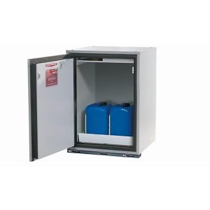 Sicherheitsunterbauschrank Typ 90 asecos UB-T-90, Flügeltür, Anschlag links, Front Lichtgrau, B 593 x T 600 x H 800 mm