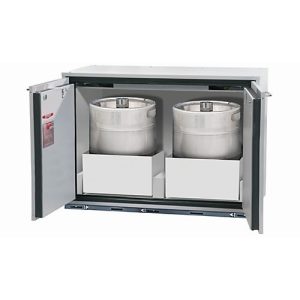 Sicherheitsunterbauschrank Typ 90 asecos UB-T-90, Flügeltüren, Front Lichtgrau, B 1102 x T 600 x H 800 mm