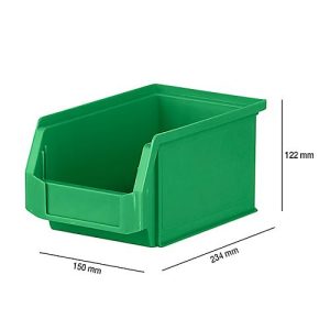 Sichtlagerkasten SSI Schäfer LF 221, Polypropylen, L 234 x B 150 x H 122 mm, 2,7 l, grün