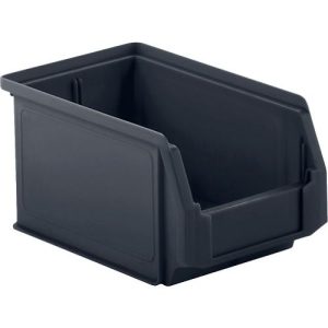 Sichtlagerkasten SSI Schäfer LF 322, recycelter Kunststoff, L 343 x B 209 x H 200 mm, 10,4 l, eisengrau, 10 Stück