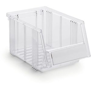 Sichtlagerkasten Treston Serie 1525, Polystyrol, L 250 x B 149 x H 130 mm, 2,7 L, transparent