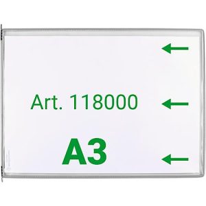 Sichttafel Tarifold DIN A3 quer, 10 St., alle Trägersysteme, Metalldrehzapfen, grau